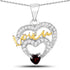 0.51 Carat Genuine Garnet and White Topaz .925 Sterling Silver Pendant by Bids.com