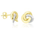 14k Two-Tone Gold Shiny Intertwined Open Circle Earrings  DestGlow