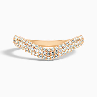 Amelie Round Cut Three Row Curved Lab Grown Diamond Wedding Band