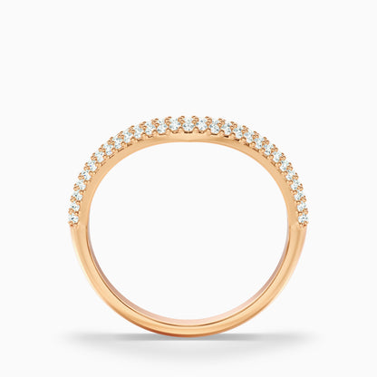 Amelie Round Cut Three Row Curved Lab Grown Diamond Wedding Band