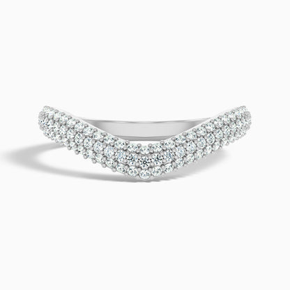 Amelie Round Cut Three Row Curved Lab Grown Diamond Wedding Band