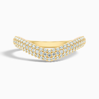 Amelie Round Cut Three Row Curved Lab Grown Diamond Wedding Band