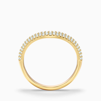 Amelie Round Cut Three Row Curved Lab Grown Diamond Wedding Band