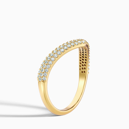 Amelie Round Cut Three Row Curved Lab Grown Diamond Wedding Band