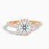 Pearl 3 Carat Round Halo Pave Moissanite Diamond Ring in 10k Rose Gold  DestGlow
