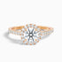 Tara 6 Carat Round Halo Pave Moissanite Engagement Ring in 10k Rose Gold  DestGlow