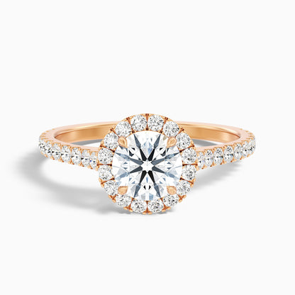 Pearl 5.5 Carat Round Halo Pave Moissanite Diamond Ring in 10k White Gold  DestGlow