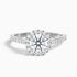 Pearl 2 Carat Round Halo Pave Moissanite Diamond Ring in 14k White Gold  DestGlow