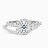 Tara 6 Carat Round Halo Pave Moissanite Engagement Ring in 18k White Gold  DestGlow