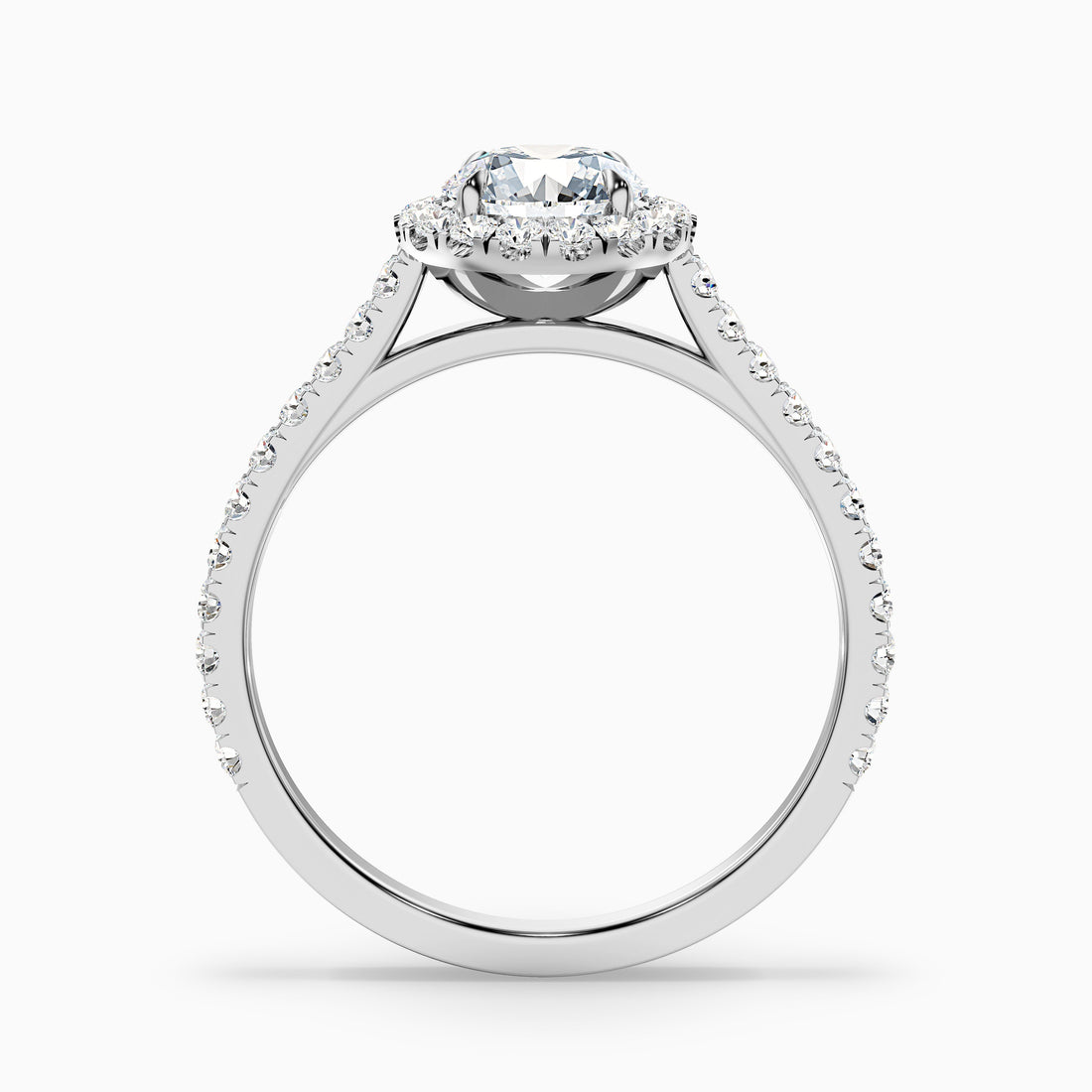 Ava 4 Carat Round Halo Pave Lab Grown Engagement Ring in Platinum  DestGlow