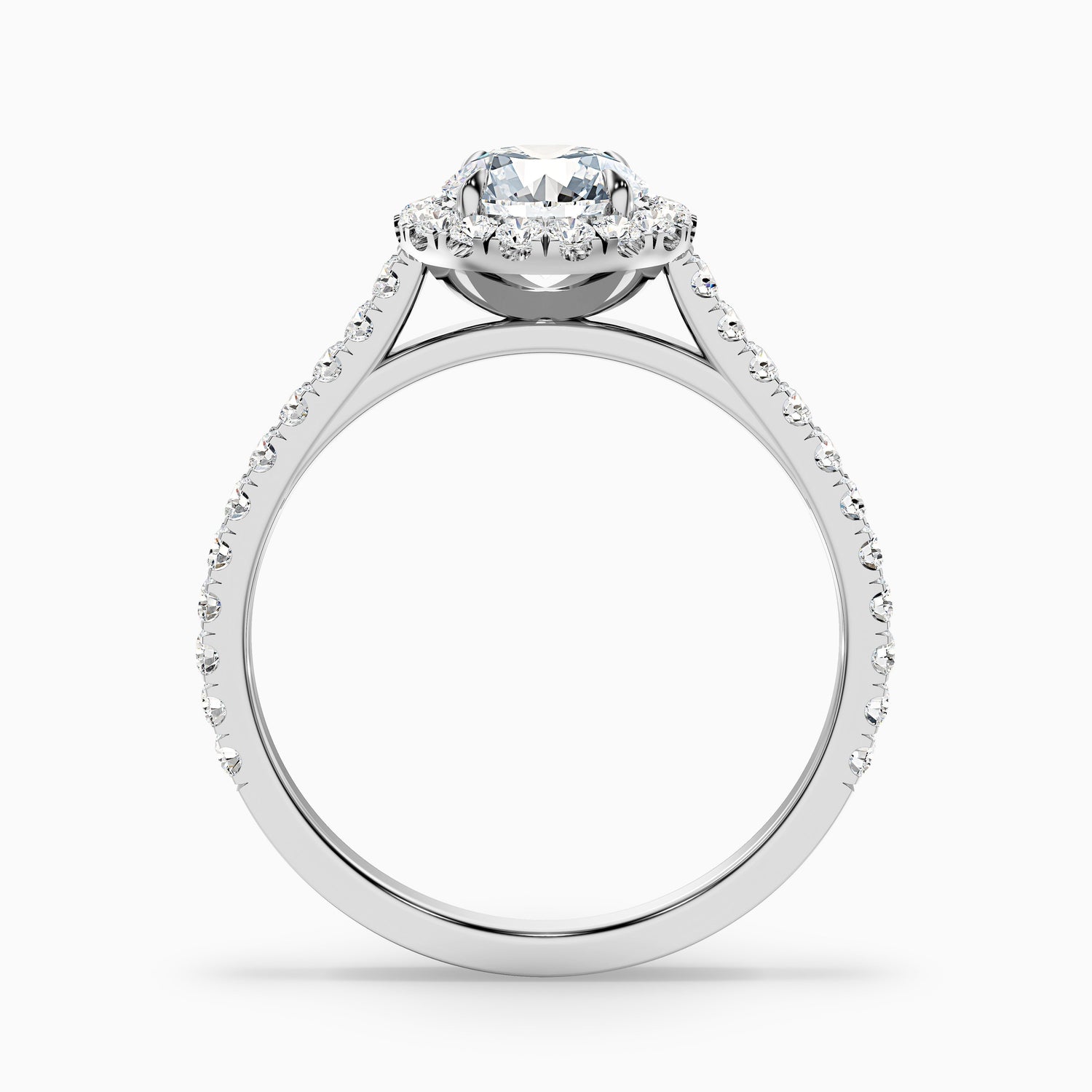 Pearl 3 Carat Round Halo Pave Moissanite Diamond Ring in 10k Yellow Gold  DestGlow