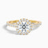 Tara 6 Carat Round Halo Pave Moissanite Engagement Ring in 10k Yellow Gold  DestGlow
