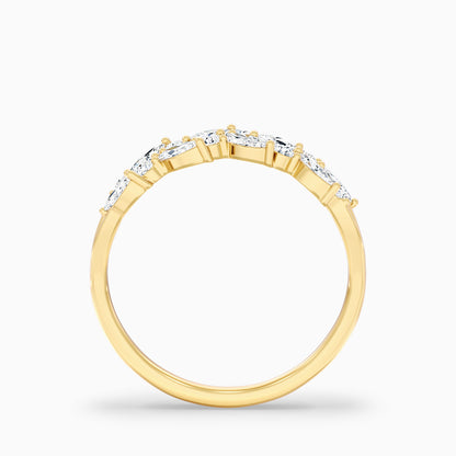 Anissa Round and Marquise Cut Two Row Curved Split Lab Grown Diamond Band