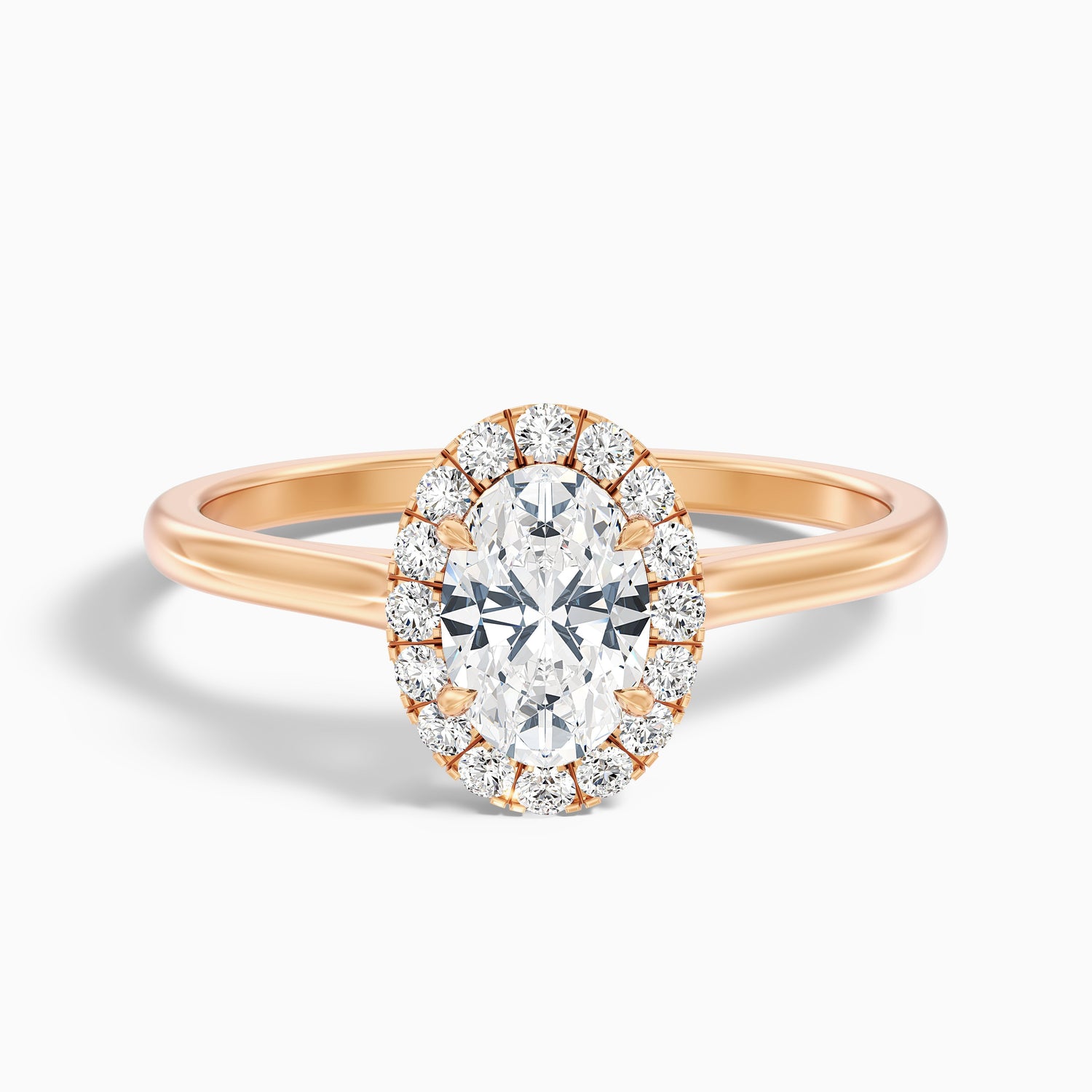 Sofia 1.5 Carat Oval Halo Moissanite Diamond Ring in 18k White Gold