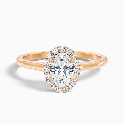 Mira 4.5 Carat Oval Halo Lab Grown Engagement Ring in 925 Sterling Silver