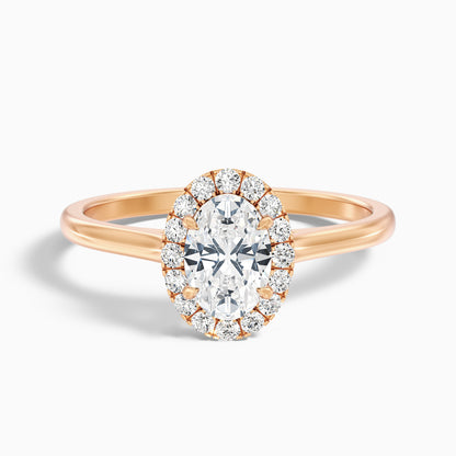 Mira 1.5 Carat Oval Halo Lab Grown Engagement Ring in 18k Yellow Gold  DestGlow