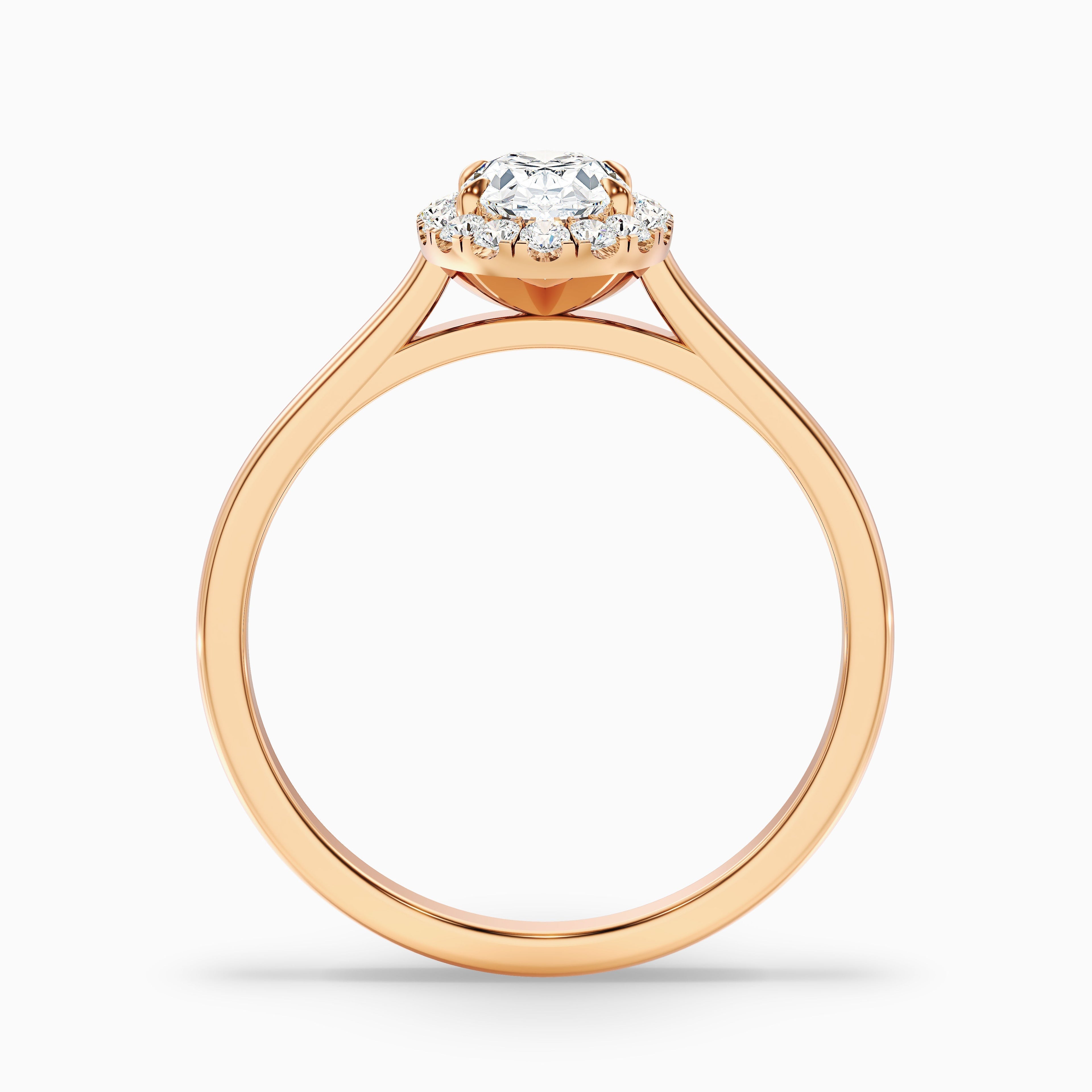 Sofia 1 Carat Oval Halo Moissanite Diamond Ring in 14k White Gold