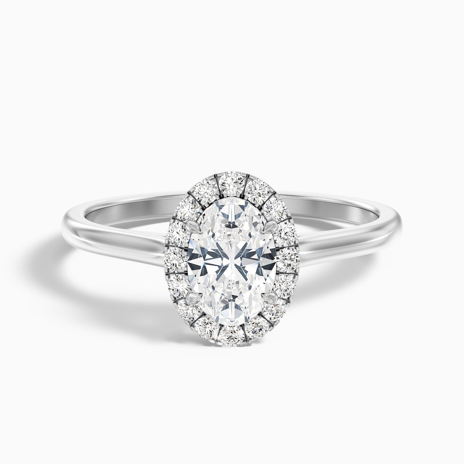 Mira 1.5 Carat Oval Halo Lab Grown Engagement Ring in 10k Yellow Gold
