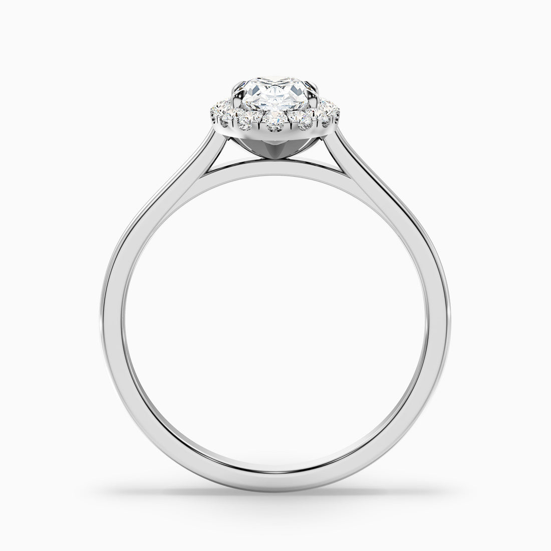 Mira 2 Carat Oval Halo Lab Grown Engagement Ring in 14k White Gold  DestGlow