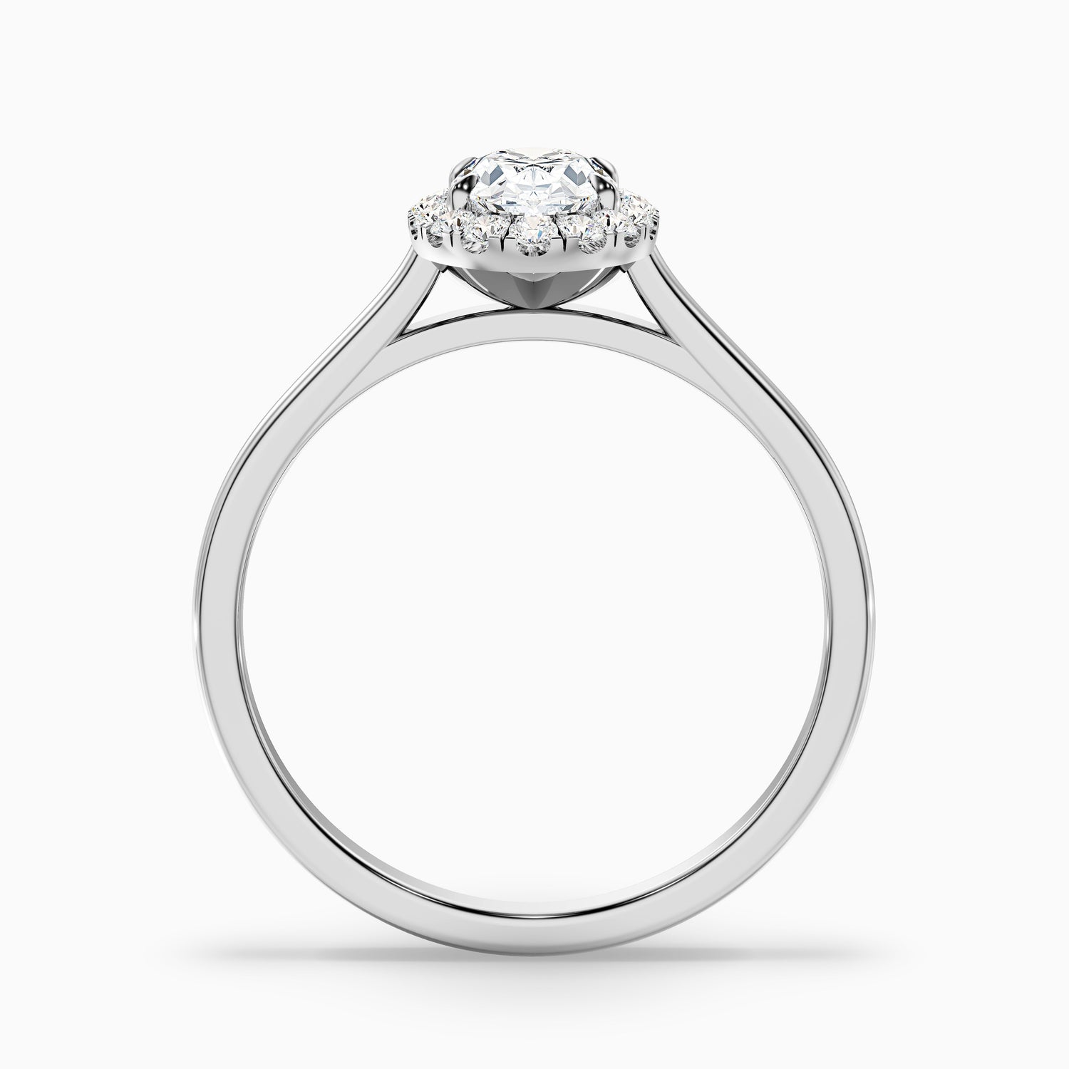 Mira 4.5 Carat Oval Halo Lab Grown Engagement Ring in 18k White Gold  DestGlow
