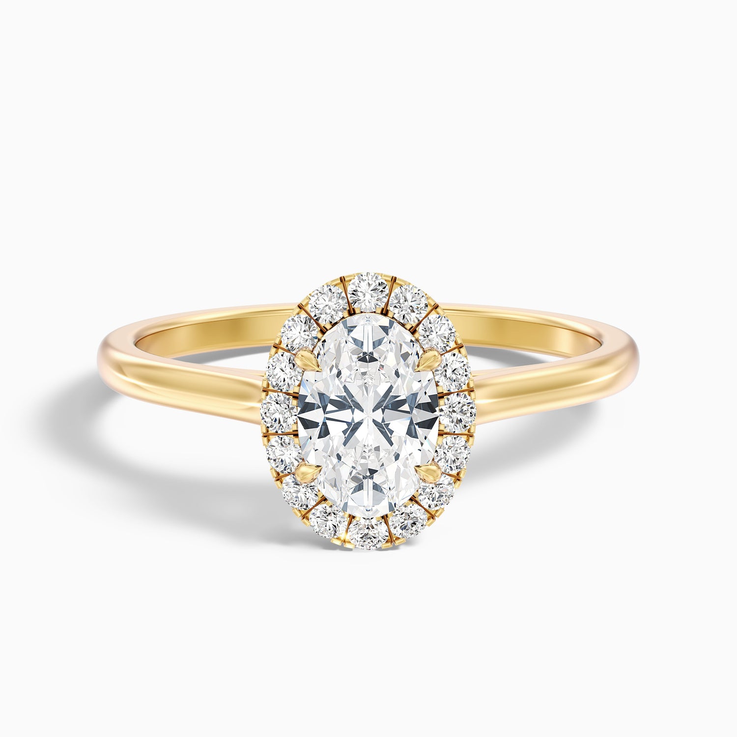 Sofia 1 Carat Oval Halo Moissanite Diamond Ring in 14k White Gold