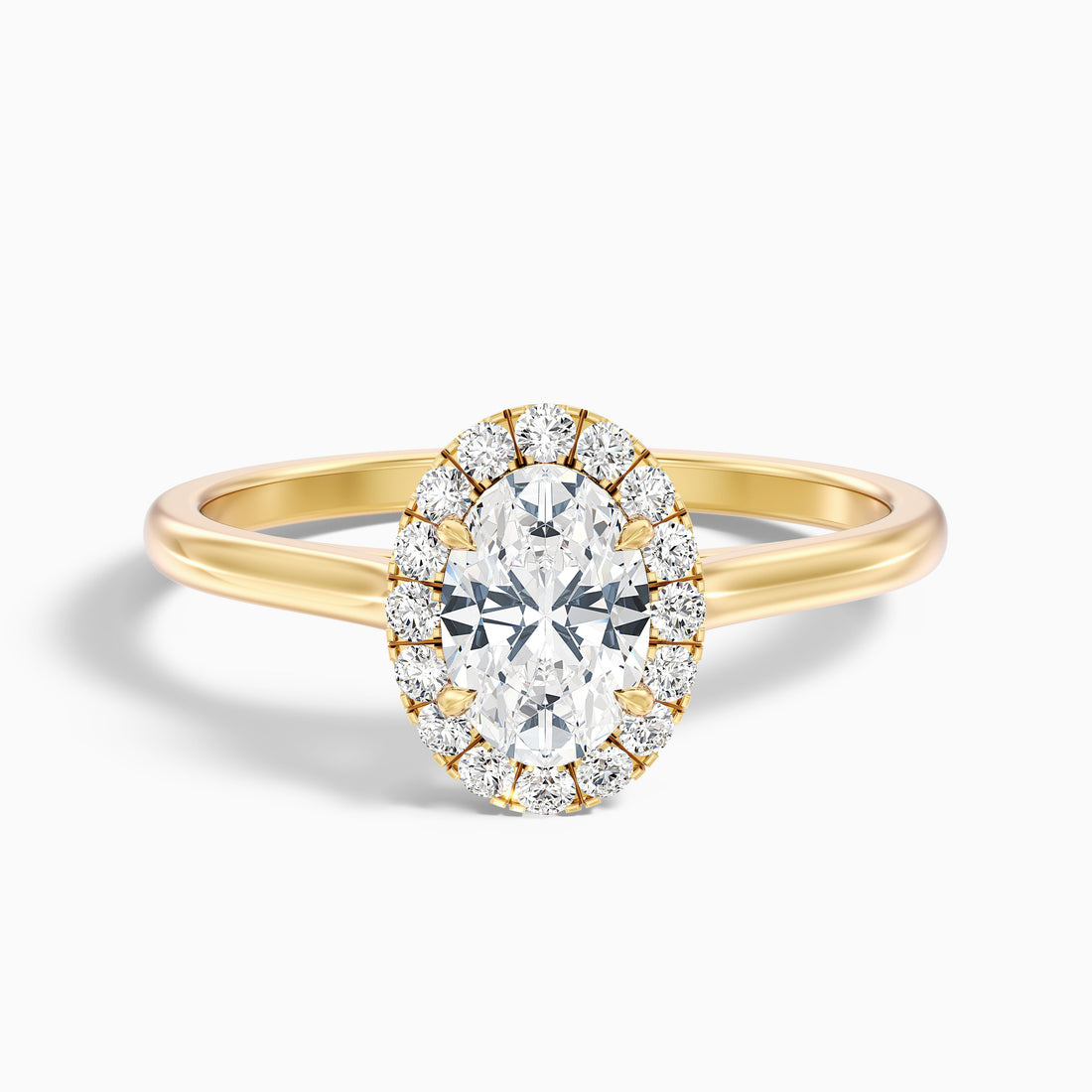Mira 5 Carat Oval Halo Lab Grown Engagement Ring in 10k Yellow Gold  DestGlow