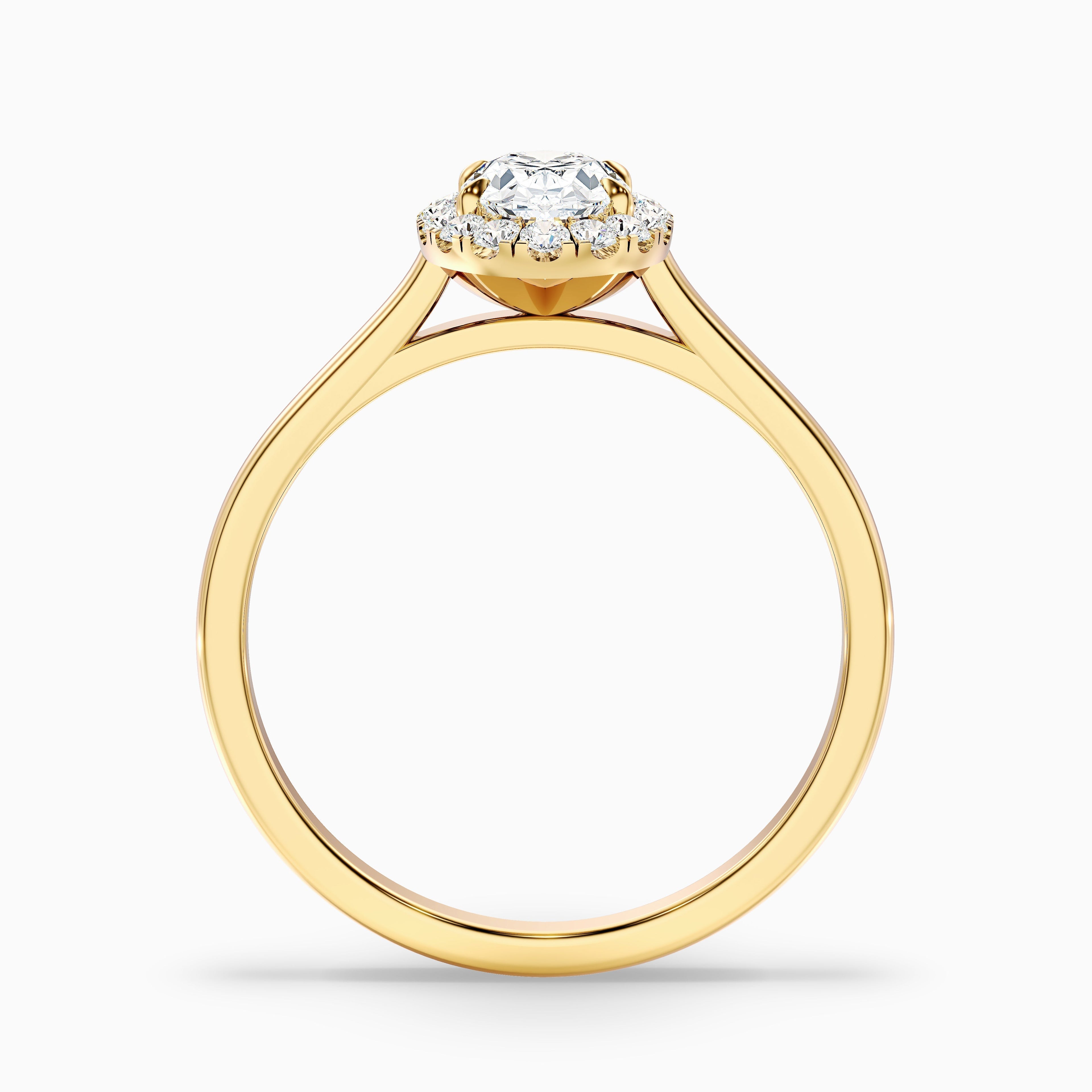 Sofia 2 Carat Oval Halo Moissanite Diamond Ring in 14k White Gold
