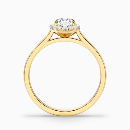 Mira 1.5 Carat Oval Halo Lab Grown Engagement Ring in 10k Yellow Gold