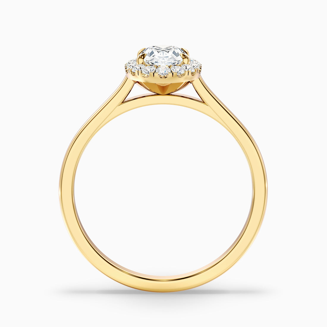 Mira 1 Carat Oval Halo Lab Grown Engagement Ring in 10k Yellow Gold  DestGlow