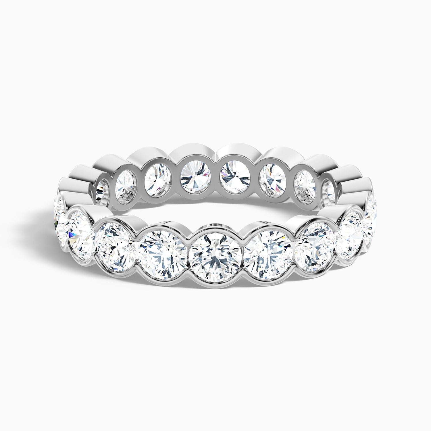 Ariella Bezel Round Cut Full Eternity Lab Grown Diamond Wedding Band