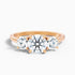 Olive 4.5 Carat Round 3 Stone Moissanite Diamond Ring in 18k Rose Gold  DestGlow