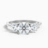 Olive 4.5 Carat Round 3 Stone Moissanite Diamond Ring in 18k White Gold  DestGlow