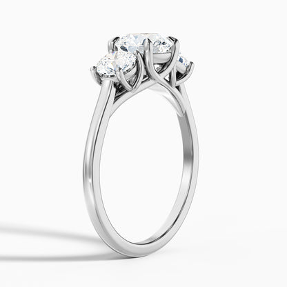 Lyra 4.5 Carat Round 3 Stone Lab Grown Engagement Ring in 14k Yellow Gold