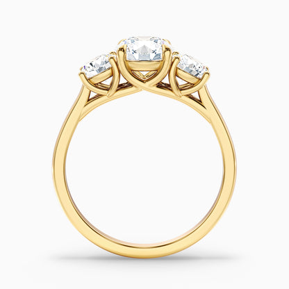 Lyra 4.5 Carat Round 3 Stone Lab Grown Engagement Ring in 18k Rose Gold