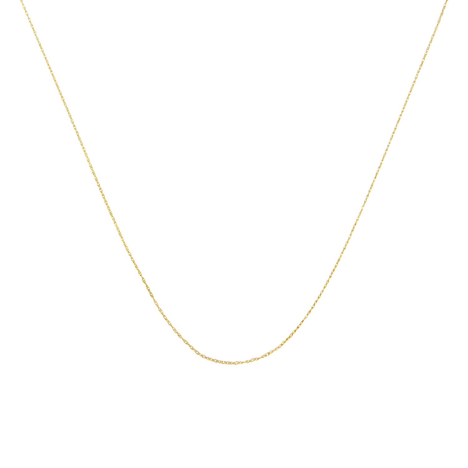 Solid 10K Yellow Gold 0.5mm Slim and Dainty Unisex 18" Rope Chain Necklace by Bids.com
