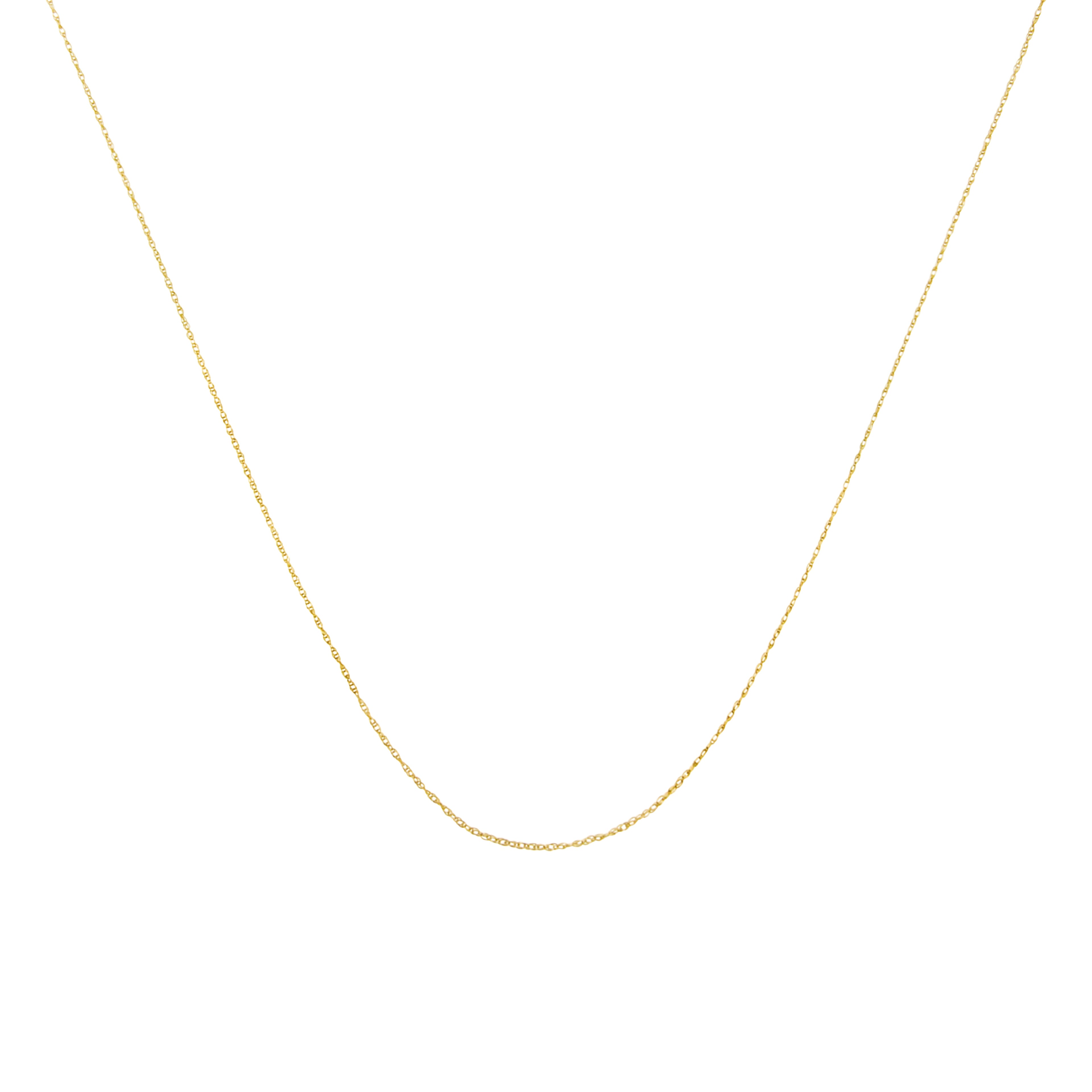 Solid 10K Yellow Gold 0.5mm Slim and Dainty Unisex 18" Rope Chain Necklace by Bids.com