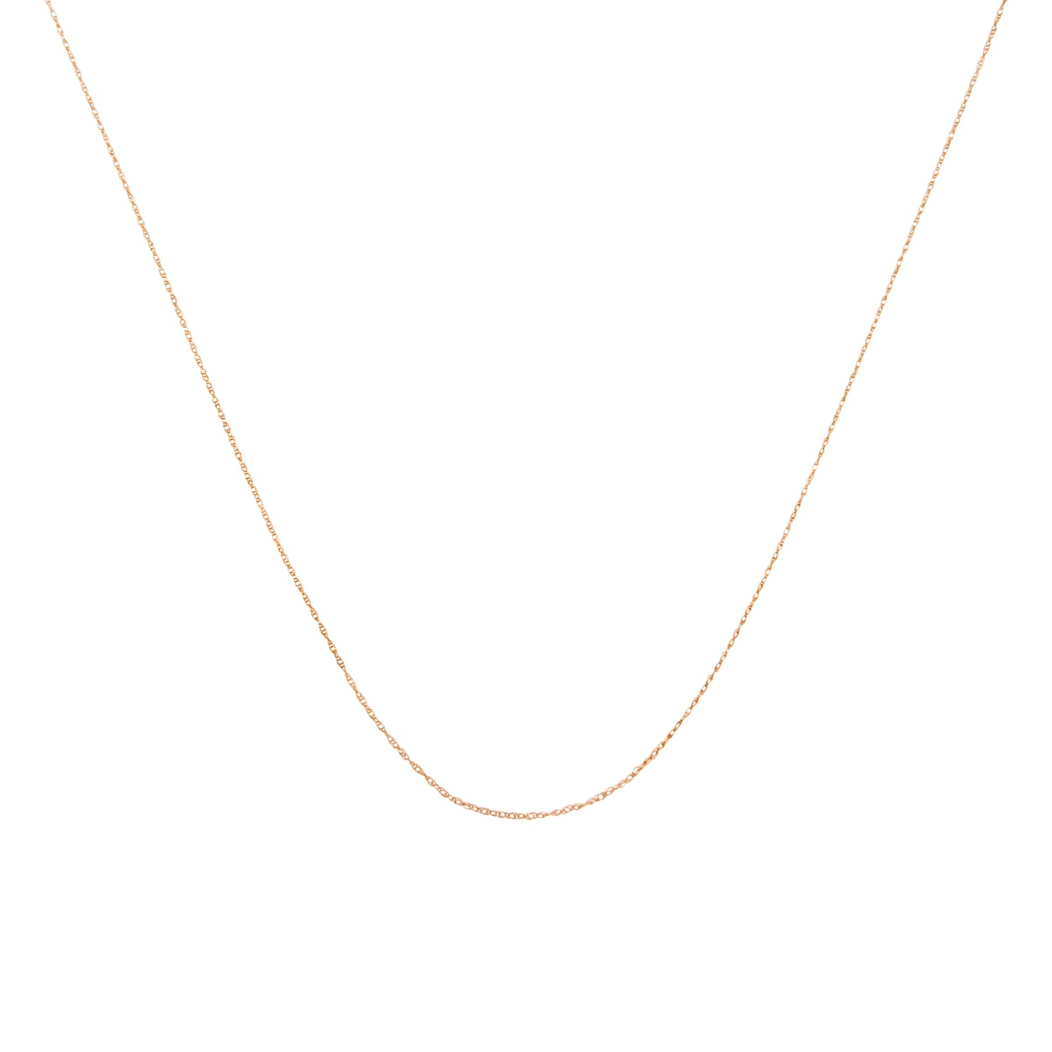 Solid 10K Yellow Gold 0.5mm Slim and Dainty Unisex 18" Rope Chain Necklace by Bids.com