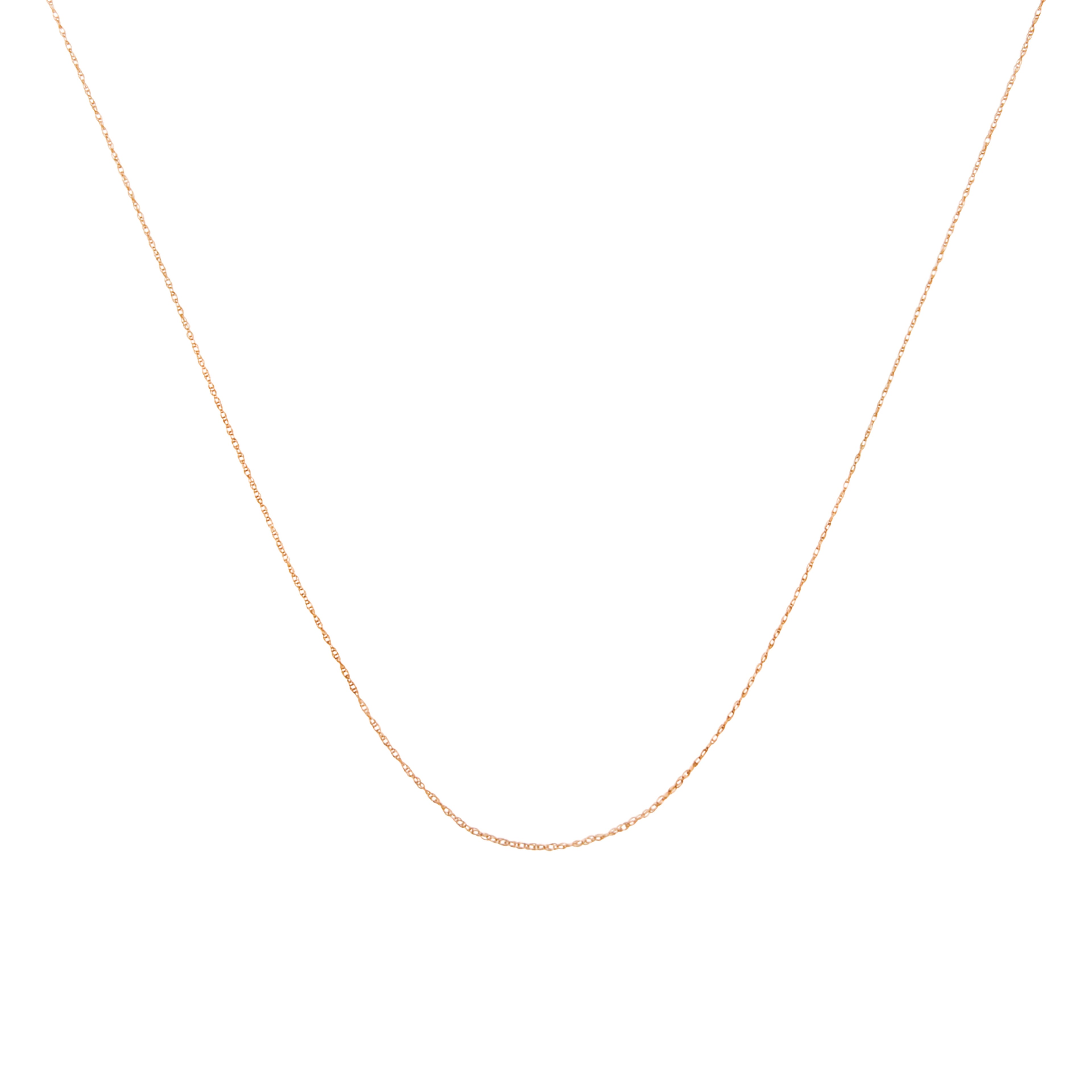 Solid 10K Yellow Gold 0.5mm Slim and Dainty Unisex 18" Rope Chain Necklace by Bids.com
