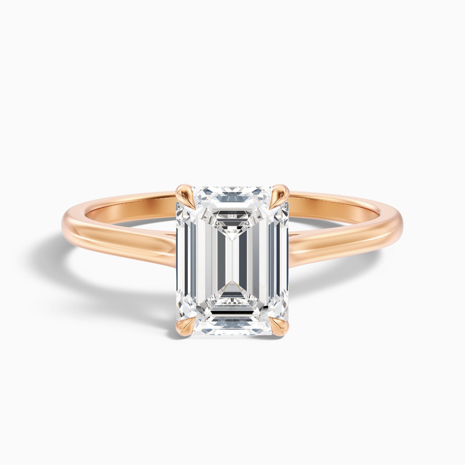 Mary 3 Carat Emerald Cut Solitaire Lab Grown Engagement Ring in 18k Yellow Gold