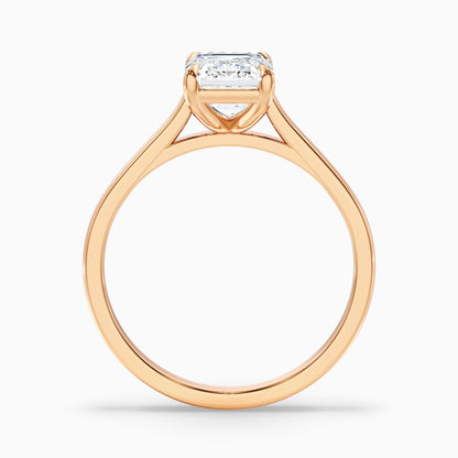 Lea 4.5 Carat Emerald Cut Solitaire Moissanite Diamond Ring in 18k Rose Gold