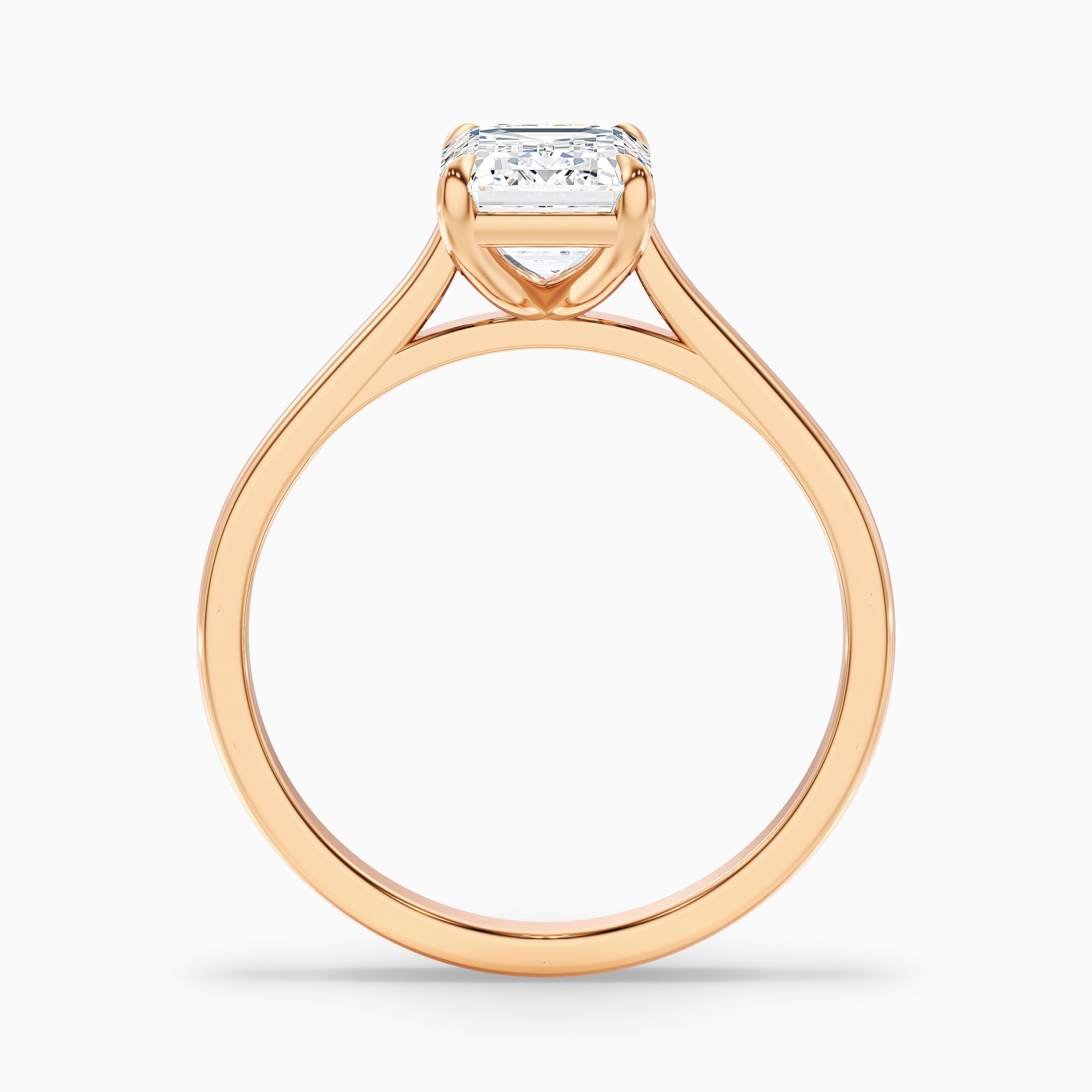 Sara 8 Carat Emerald Cut Solitaire Moissanite Engagement Ring in 10k Rose Gold