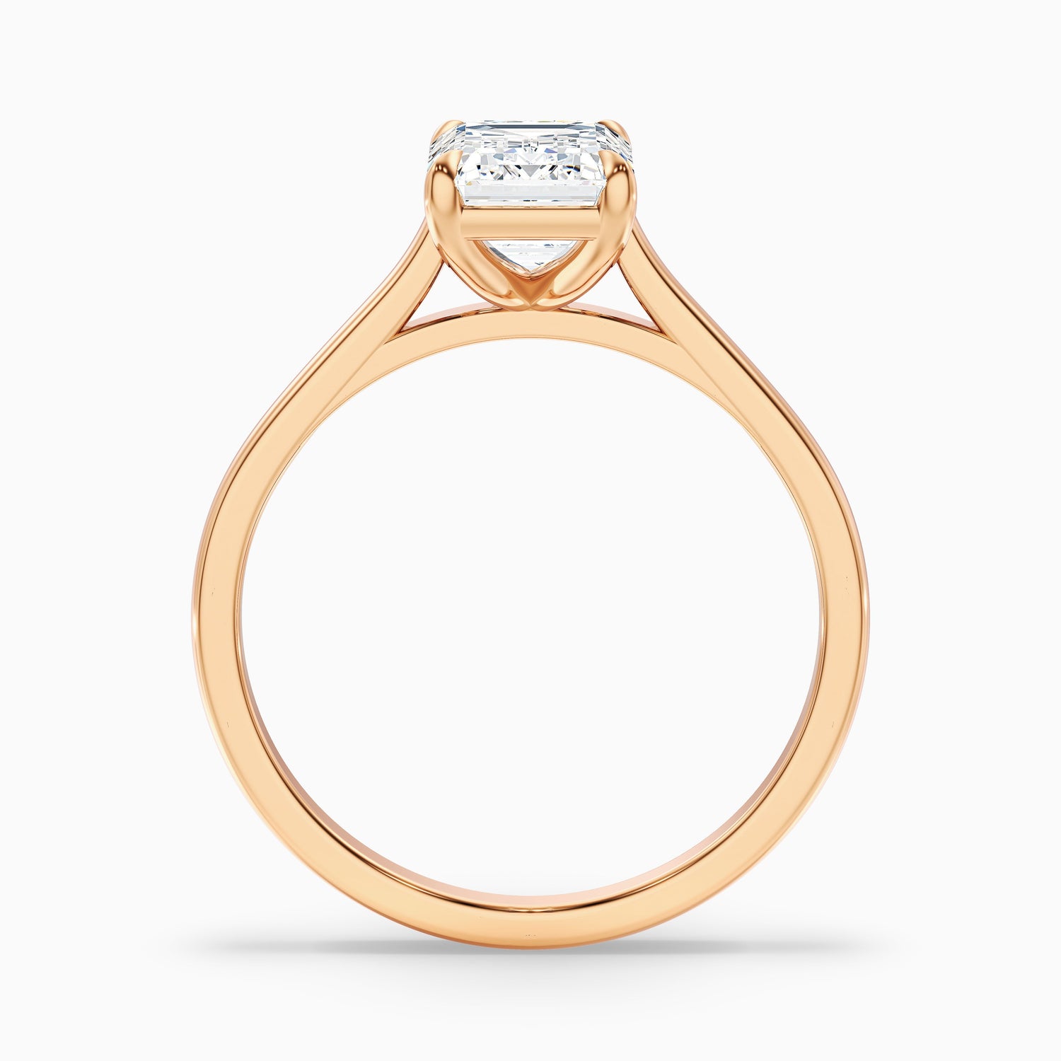 Lea 5 Carat Emerald Cut Solitaire Moissanite Diamond Ring in Platinum