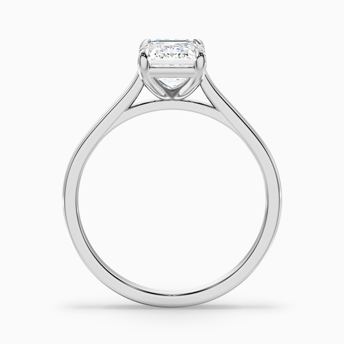 Mary 4.5 Carat Emerald Cut Solitaire Lab Grown Engagement Ring in 14k White Gold  DestGlow