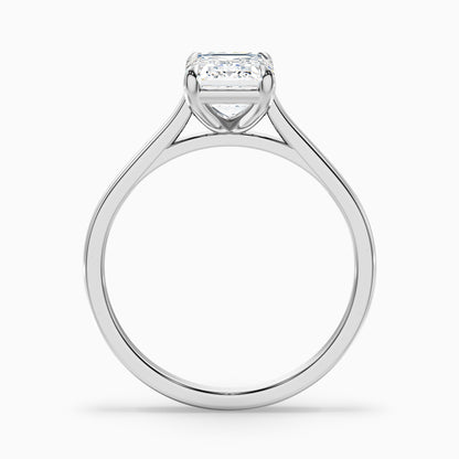 Mary 5 Carat Emerald Cut Solitaire Lab Grown Engagement Ring in Platinum