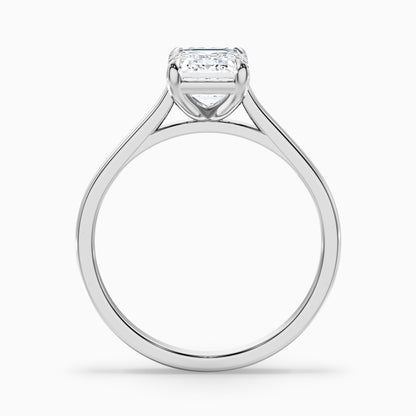 Lea 3.5 Carat Emerald Cut Solitaire Moissanite Diamond Ring in 18k Rose Gold