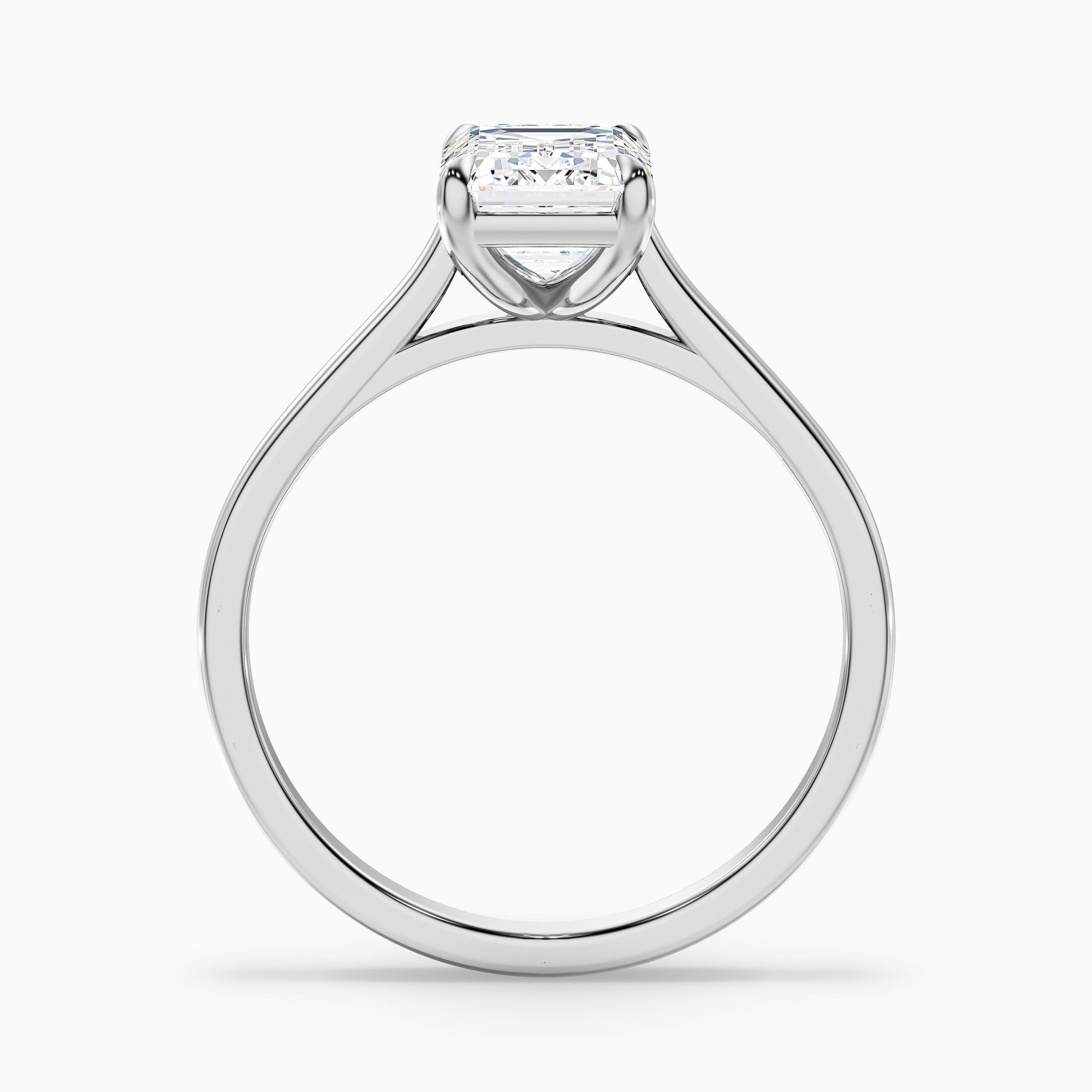 Mary 4 Carat Emerald Cut Solitaire Lab Grown Engagement Ring in 14k Rose Gold