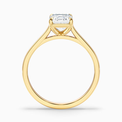 Mary 2 Carat Emerald Cut Solitaire Lab Grown Engagement Ring in 925 Sterling Silver