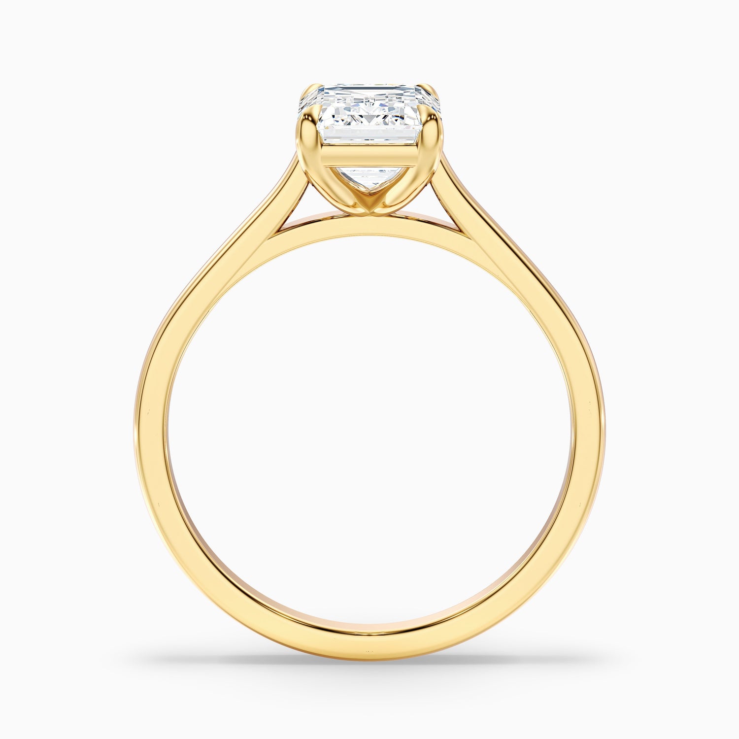 Mary 3 Carat Emerald Cut Solitaire Lab Grown Engagement Ring in 925 Sterling Silver