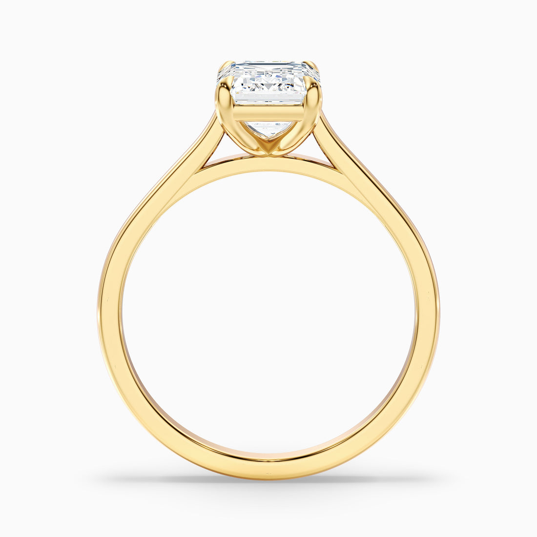 Mary 3 Carat Emerald Cut Solitaire Lab Grown Engagement Ring in 10k Yellow Gold  DestGlow