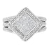 .925 Sterling Silver 2/5 Cttw Princess Cut Diamond Square On Point Cluster Composite Cocktail Ring (H-I Color, SI1-SI2 Clarity) - Size 6 by Bids.com